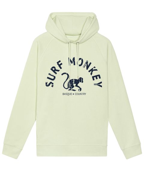 Bluza bawełny organicznej –zakrzywione logo –kapturem /dla dorosłych (limonkowa). Zielone bluzy z kapturem SURF MONKEY, uniwersalny, bez wzorów, z bawełny, z kapturem. Za 345.00 zł.