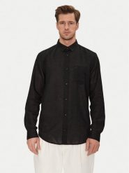 Calvin Klein Koszula K10K114488 Czarny Regular Fit. Czarne koszule CALVIN KLEIN, l, bez wzorów, ze lnu, bez kołnierzyka, bez ramiączek. Za 259.99 zł.