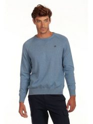 The Time of Bocha Sweter "Corner" w kolorze błękitnym rozmiar: XXL. Niebieskie swetry nierozpinane The Time of Bocha, xxl, bez wzorów, z bawełny, bez kołnierzyka, bez ramiączek. Za 118.84 zł.