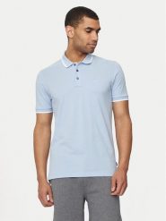 Boss Polo Parlay 190 50494697 Błękitny Regular Fit. Niebieskie koszulki polo Boss, m, bez wzorów, z bawełny, bez kołnierzyka, bez ramiączek. Za 259.99 zł.