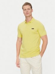 Calvin Klein Polo K10K111196 Żółty Slim Fit. Żółte koszulki polo CALVIN KLEIN, m, bez wzorów, z bawełny, bez kołnierzyka, bez ramiączek. Za 179.99 zł.
