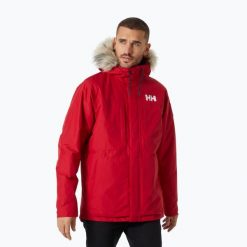 Kurtka puchowa męska Helly Hansen Coastal 3.0 Parka. Czerwone kurtki Helly Hansen, m, bez wzorów, z puchu, z kapturem. W wyprzedaży za 1,021.50 zł.