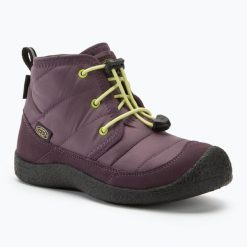 Buty juniorskie KEEN Howser II Chukka WP. Fioletowe buty trekkingowe Keen, bez wzorów, bez zapięcia. Za 269.99 zł.