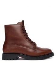 Tommy Hilfiger Kozaki Comfort Lwt FM0FM05593 Brązowy. Brązowe kozaki Tommy Hilfiger, bez wzorów, ze skóry, bez obcasa, bez zapięcia. Za 599.99 zł.