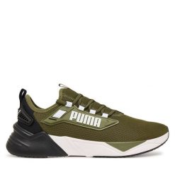 Buty do biegania Puma. Zielone buty do biegania Puma, bez wzorów, bez zapięcia, do biegania. Za 299.99 zł.