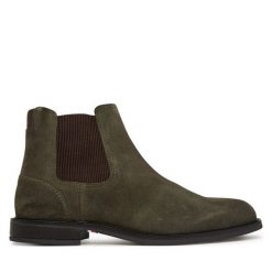 Sztyblety Tommy Hilfiger. Brązowe botki sznurowane Tommy Hilfiger, bez wzorów, bez obcasa, bez zapięcia. Za 649.99 zł.