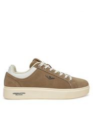 Aeronautica Militare Sneakersy 251SC307PL278 Beżowy. Brązowe buty sportowe casual Aeronautica Militare, bez wzorów, ze skóry, bez zapięcia. Za 489.99 zł.