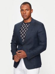 JOOP! Marynarka Hoverest 30041961 Granatowy Slim Fit. Niebieskie garnitury JOOP!, m, bez wzorów, ze lnu. Za 1,099.00 zł.