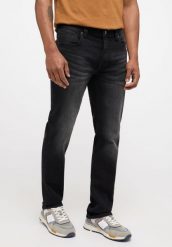 MĘSKIE SPODNIE JEANSOWE MUSTANG WAGHINGTON STRAIGHT DENIM BLACK 1014267 4000 883. Czarne spodnie materiałowe Mustang, na co dzień, l, bez wzorów, z bawełny, eleganckie. Za 219.99 zł.
