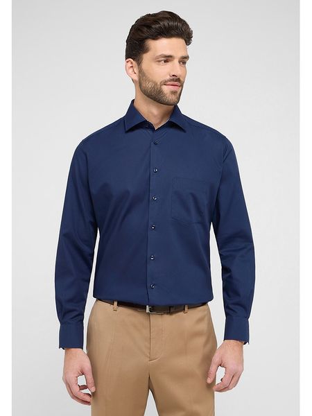 Eterna Koszula - Modern fit - w kolorze granatowym rozmiar: 44. Niebieskie koszule Eterna, bez wzorów, z bawełny, bez kołnierzyka, bez ramiączek. Za 100.52 zł.