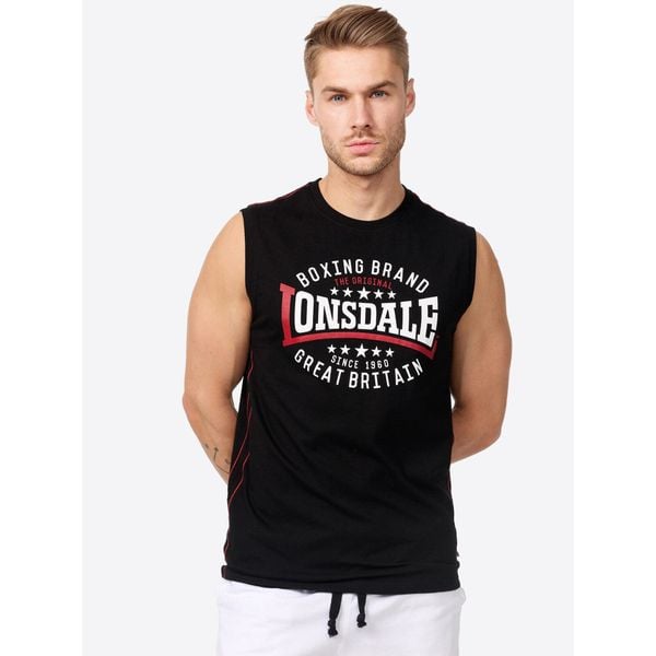 Tank top Lonsdale St.Agnes. Czarne bezrękawniki Lonsdale, bez wzorów, bez kołnierzyka, bez ramiączek. Za 120.00 zł.