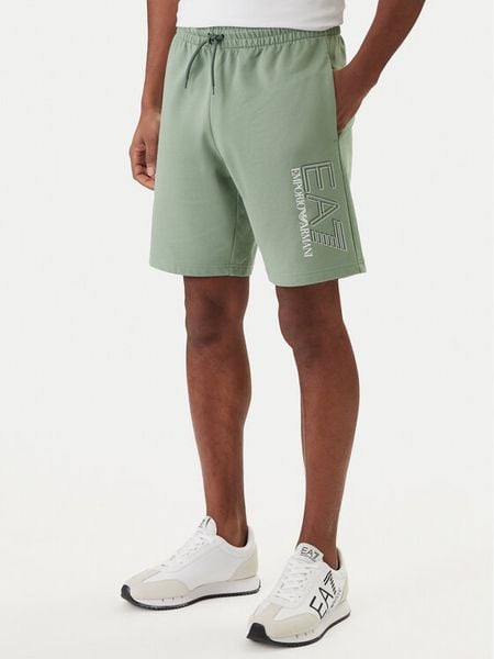 EA7 Emporio Armani Szorty sportowe 7M001315 AF13512 Zielony Regular Fit. Zielone krótkie spodenki sportowe EA7 Emporio Armani, l, bez wzorów, z bawełny. Za 347.99 zł.