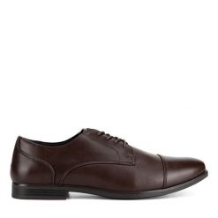 Półbuty Lanetti. Brązowe eleganckie półbuty Lanetti, bez wzorów, bez obcasa, bez zapięcia. Za 95.99 zł.
