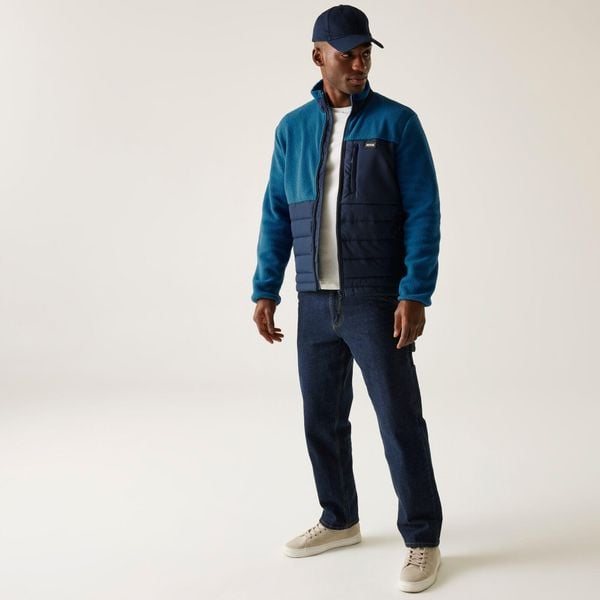 Polar męski hybrydowy rozsuwany Frankie Borg. Niebieskie bluzy z polaru Regatta, m, bez wzorów, z polaru, bez kaptura. Za 249.99 zł.