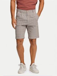 Lindbergh Szorty materiałowe 30-505024 Beżowy Wide Fit. Brązowe szorty Lindbergh, m, bez wzorów, z bawełny. Za 129.99 zł.