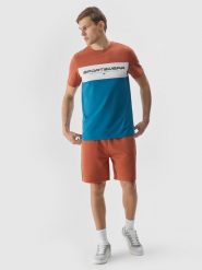 4F Spodenki dresowe męskie - brązowe L. Brązowe krótkie spodenki sportowe 4F, l, bez wzorów, z bawełny. Za 99.99 zł.