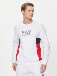 EA7 Emporio Armani Bluza 3DPM14 PJLIZ 1100 Biały Regular Fit. Białe bluzy EA7 Emporio Armani, m, bez wzorów, z syntetyku, bez kaptura. Za 269.99 zł.
