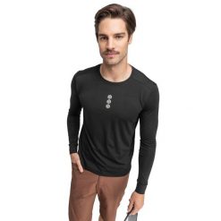 Koszulka rowerowa z długim rękawem gravel męska Rubra. Czarne bluzy SIROKO, m, bez wzorów, z tkaniny, bez kaptura. W wyprzedaży za 148.00 zł.