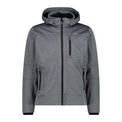 Kurtka z zamkiem błyskawicznym z kapturem CMP. Białe kurtki softshell CMP, bez wzorów, z softshellu, z kapturem. Za 391.50 zł.