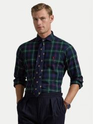 Polo Ralph Lauren Koszula 710922281003 Zielony Custom Fit. Zielone koszule Polo Ralph Lauren, m, bez wzorów, z bawełny, bez kołnierzyka, bez ramiączek. Za 399.99 zł.