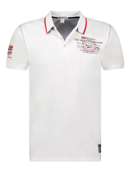 Geographical Norway Koszulka polo "Kilsvik" w kolorze białym rozmiar: M. Białe koszulki polo Geographical Norway, m, bez wzorów, z bawełny, bez kołnierzyka, bez ramiączek. Za 91.77 zł.
