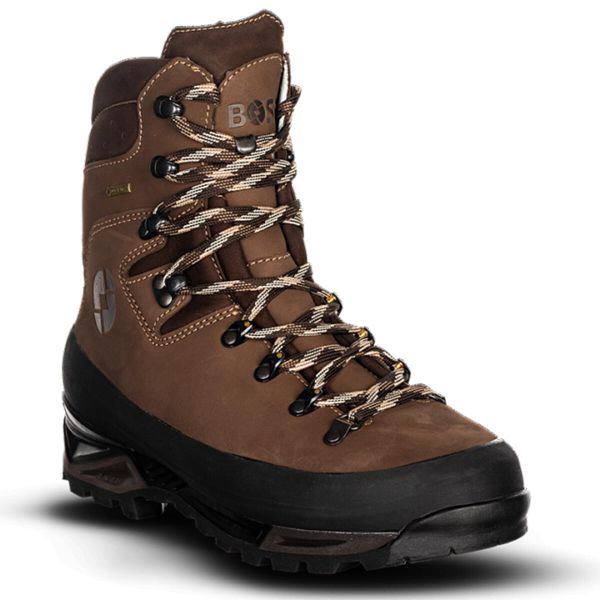 Buty trekkingowe górskie męskie Bosp Ural Pro z Gore-tex i Vibram. Brązowe buty trekkingowe BOSP, bez wzorów, z gore-texu, bez zapięcia, trekkingowe, gore-tex. Za 979.00 zł.
