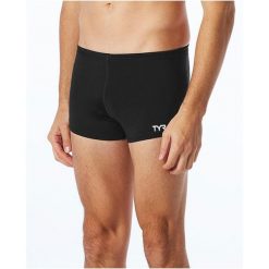 Spodenki pływackie męskie TYR Square Leg Swimsuit - Solid. Czarne odzież kąpielowa TYR, m, bez wzorów, sportowe. Za 167.10 zł.