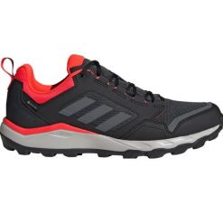 Buty adidas Terrex Tracerrocker 2 Gtx GZ8909 czarne. Czarne buty turystyczne bez wzorów, z materiału, bez zapięcia, adidas terrex. Za 695.55 zł.