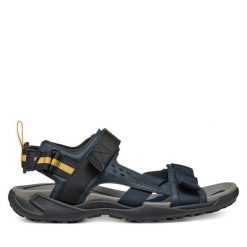 Sandały Geox. Niebieskie sandały Geox, bez zapięcia. Za 309.99 zł.
