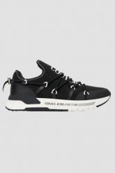 VERSACE JEANS COUTURE Czarne męskie sneakersy Fondo Dynamic Dis. Sa6, Rozmiar 45. Czarne buty sportowe casual Versace Jeans Couture, bez wzorów, z jeansu, bez zapięcia. W wyprzedaży za 509.99 zł.