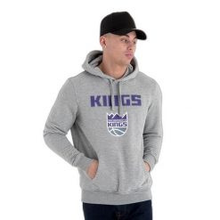 Bluza z kapturem Sacramento Kings NBA. Szare bluzy New Era, m, bez wzorów, z kapturem. W wyprzedaży za 276.15 zł.