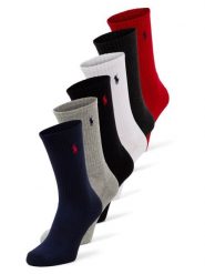 Polo Ralph Lauren Skarpety w zestawie po 6 sztuk Mężczyźni Bawełna szary|niebieski|czerwony|biały|czarny, ONE SIZE. Białe skarpety Polo Ralph Lauren, bez wzorów, z bawełny. Za 249.95 zł.