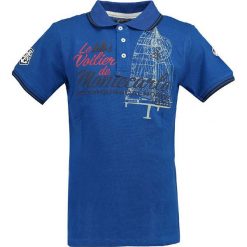 Koszulka polo "Katche" w kolorze niebieskim. Koszulki polo marki Geographical Norway Men, z haftami, z bawełny, polo, z krótkim rękawem. W wyprzedaży za 86.95 zł.