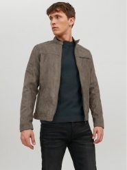 Jack&Jones Kurtka z imitacji skóry Rocky 12147218 Szary Regular Fit. Szare kurtki Jack&Jones, m, bez wzorów, ze skóry, bez kaptura. Za 189.99 zł.