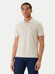 Calvin Klein Jeans Polo LV040EM269 Beżowy Regular Fit. Brązowe koszulki polo sportowe Calvin Klein Jeans, m, bez wzorów, z bawełny, bez kołnierzyka, bez ramiączek. Za 289.99 zł.