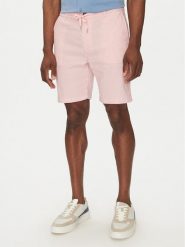 BOSS Szorty materiałowe 50536863 Różowy Tapered Fit. Czerwone szorty Boss, m, bez wzorów, ze lnu. Za 359.99 zł.
