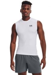 Under Armour Top funkcyjny w kolorze białym rozmiar: M. Białe t-shirty sportowe Under Armour, bez wzorów, z materiału, bez ramiączek, outdoorowe. Za 96.60 zł.
