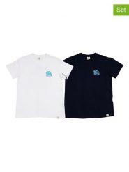 The Time of Bocha Koszulki (2 szt.) w kolorze białym i granatowym rozmiar: XXL. Białe bezrękawniki The Time of Bocha, xxl, bez wzorów, z bawełny, bez kołnierzyka, bez ramiączek. Za 86.99 zł.