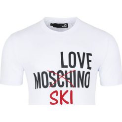 T-shirt Love Moschino. Białe t-shirty Love Moschino, m, bez wzorów, bez kołnierzyka, bez ramiączek. Za 159.00 zł.