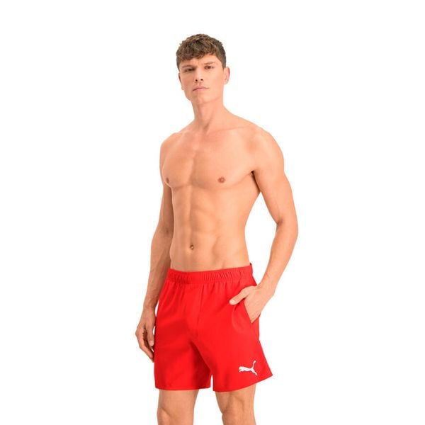 Kąpielówki męskie Puma Mid Shorts. Czerwone kąpielówki Puma, m, bez wzorów. Za 173.99 zł.