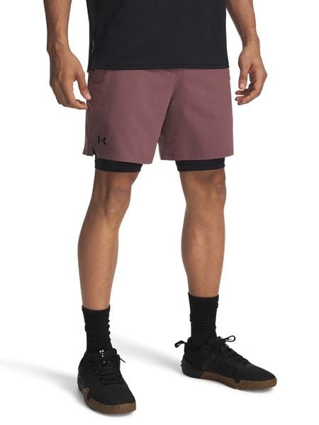 Under Armour Szorty funkcyjne 2w1 w kolorze fioletowym rozmiar: M. Różowe szorty Under Armour, m, bez wzorów, z materiału. Za 148.26 zł.