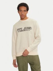 Pepe Jeans Sweter Cardin PM702466 Écru Regular Fit. Swetry rozpinane Pepe Jeans, m, bez wzorów, z bawełny, bez kołnierzyka, bez ramiączek. Za 249.99 zł.