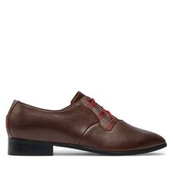 Półbuty Baldowski. Brązowe eleganckie półbuty Baldowski, bez wzorów, bez obcasa, bez zapięcia. Za 539.99 zł.
