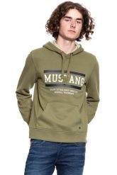 MUSTANG BLUZA Bennet H Logo BURNT OLIVE 1008008 6358. Zielone bluzy Mustang, m, bez wzorów, z kapturem. W wyprzedaży za 69.99 zł.
