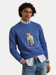 Polo Ralph Lauren Bluza 710B27073001 Niebieski Regular Fit. Niebieskie bluzy Polo Ralph Lauren, m, bez wzorów, z bawełny, bez kaptura. Za 1,199.00 zł.