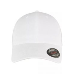 Czapka Z Daszkiem W Kształcie Alfy. Białe czapki z daszkiem FLEXFIT, bez wzorów, z elastanu. Za 73.99 zł.