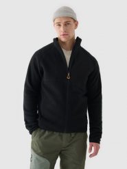 4F Polar sherpa ze stójką męski - czarny L. Czarne bluzy z polaru 4F, na zimę, l, bez wzorów, z bawełny, bez kaptura. W wyprzedaży za 99.99 zł.