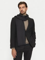 Boss Szalik Ledonio 50517765 Czarny. Czarne szaliki Boss, bez wzorów, z bawełny. Za 499.99 zł.