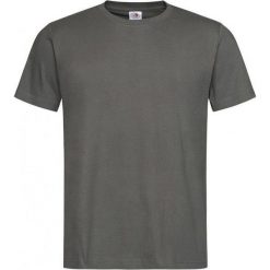 Ciemny Szary Bawełniany T-Shirt Męski Bez Nadruku -STEDMAN- Koszulka, Krótki Rękaw, Basic, U-neck. Szare bluzki z długim rękawem Stedman, l, bez wzorów, z bawełny, bez kołnierzyka, bez ramiączek. Za 40.00 zł.
