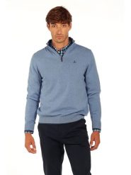 The Time of Bocha Sweter w kolorze błękitnym rozmiar: XXL. Niebieskie swetry nierozpinane The Time of Bocha, xxl, bez wzorów, z bawełny, bez kołnierzyka, bez ramiączek. Za 122.38 zł.